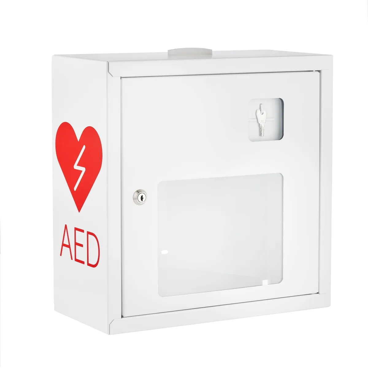Szafka na defibrylator ASB 1021 Audio LED Key-lock (biała), 37 × 37 × 17 cm
